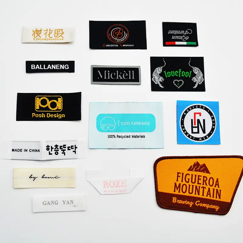 Wholesale High Quality Different Technics Woven Clothes Tags Labels Custom Woven Patches Labels For Clothing