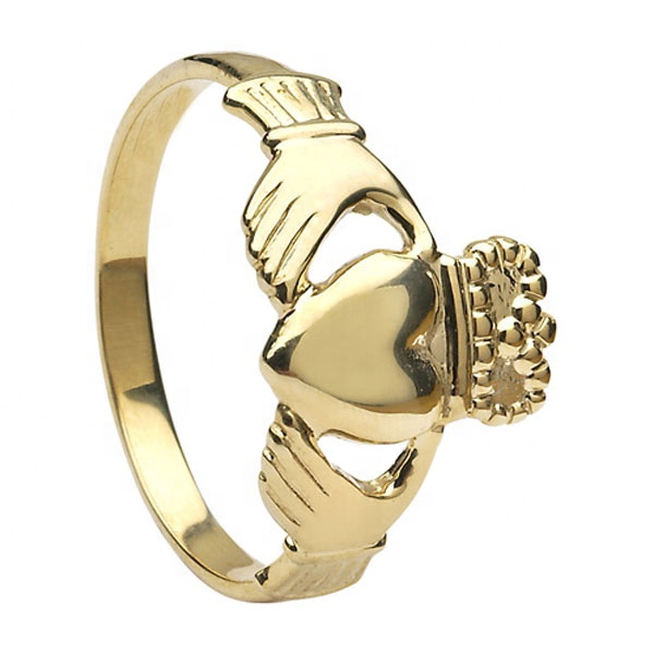 Серебро 925 пробы, позолоченное высококачественное кольцо Claddagh для женщин на заказ
