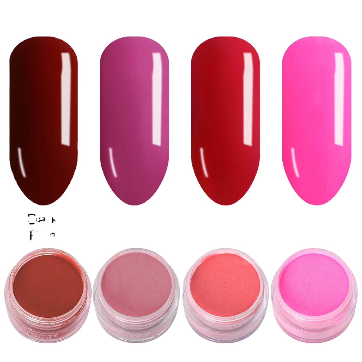 Acrylic Dip Powder Nails Gel System 14gx8pcs Kit Set Rose & Light Pink