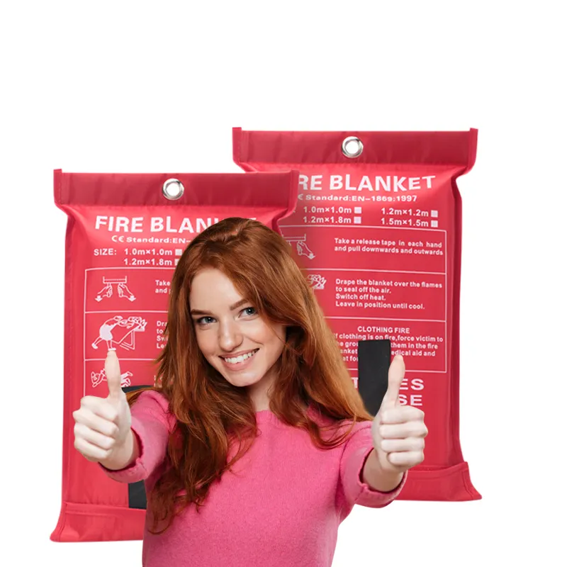 Fire Blanket For Sale Standard Emergency Fire Retardant Protection Heat Insulation Fiberglass 1.2x1.8m 100% Fiberglass Cloth