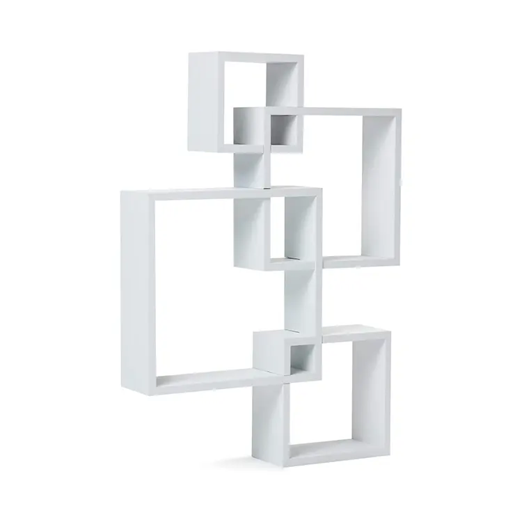 2018 Hot Selling 4 Cube Shelving Solution Intersecting Wall Mounted Squares Acrylic Floating Shelf