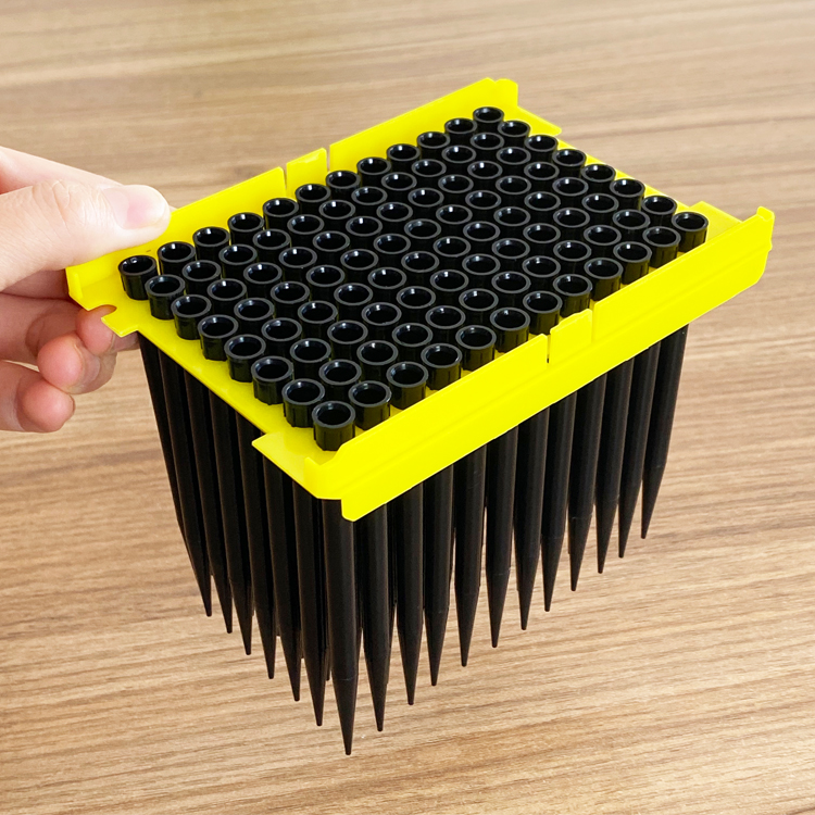 Lab disposable 1ml Hamilton Tecan black conductive pipette tips with filter