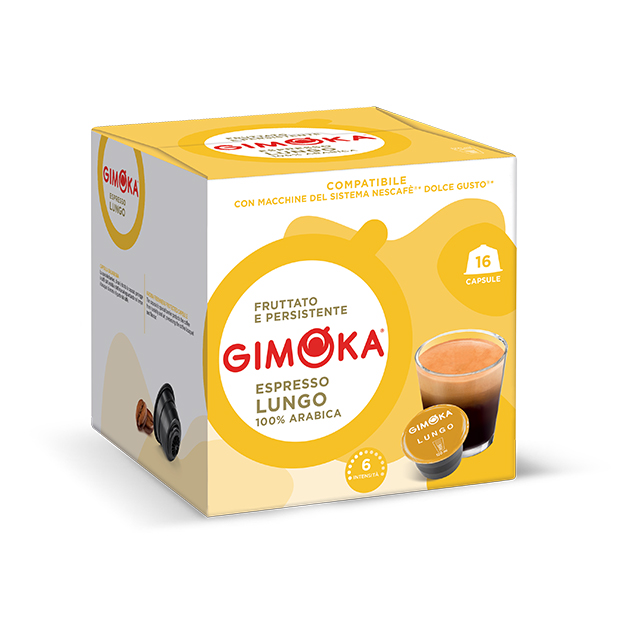 Эспрессо лунго-фруктовый и стойкий кофе-кофейные капсулы Dolce Gusto-Сделано в Италии-16 шт. в коробке