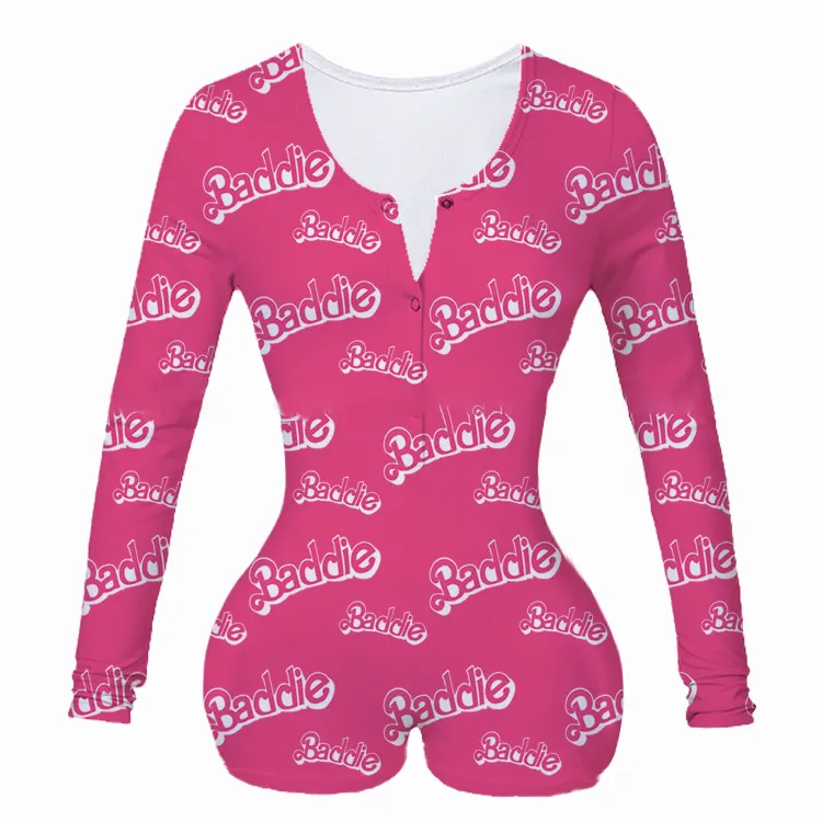 Factory hot sale designer printed women onesie pajamas nightwear adult onesies for women