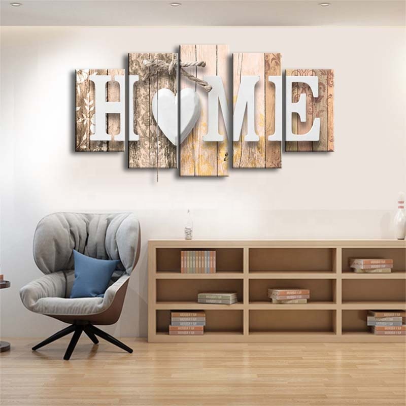 5 Panels Framed Sweet Heart Modern Still Life Love Stretched Painting Artwork Canvas Print Wall Art