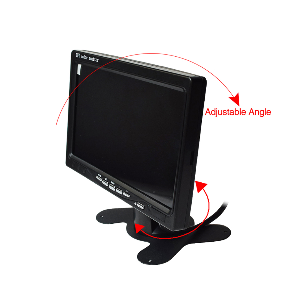 Поддержка заднего хода автомобиля 800x480 7 дюймов VGA AV цветной ЖК TFT TV монитор с аудио