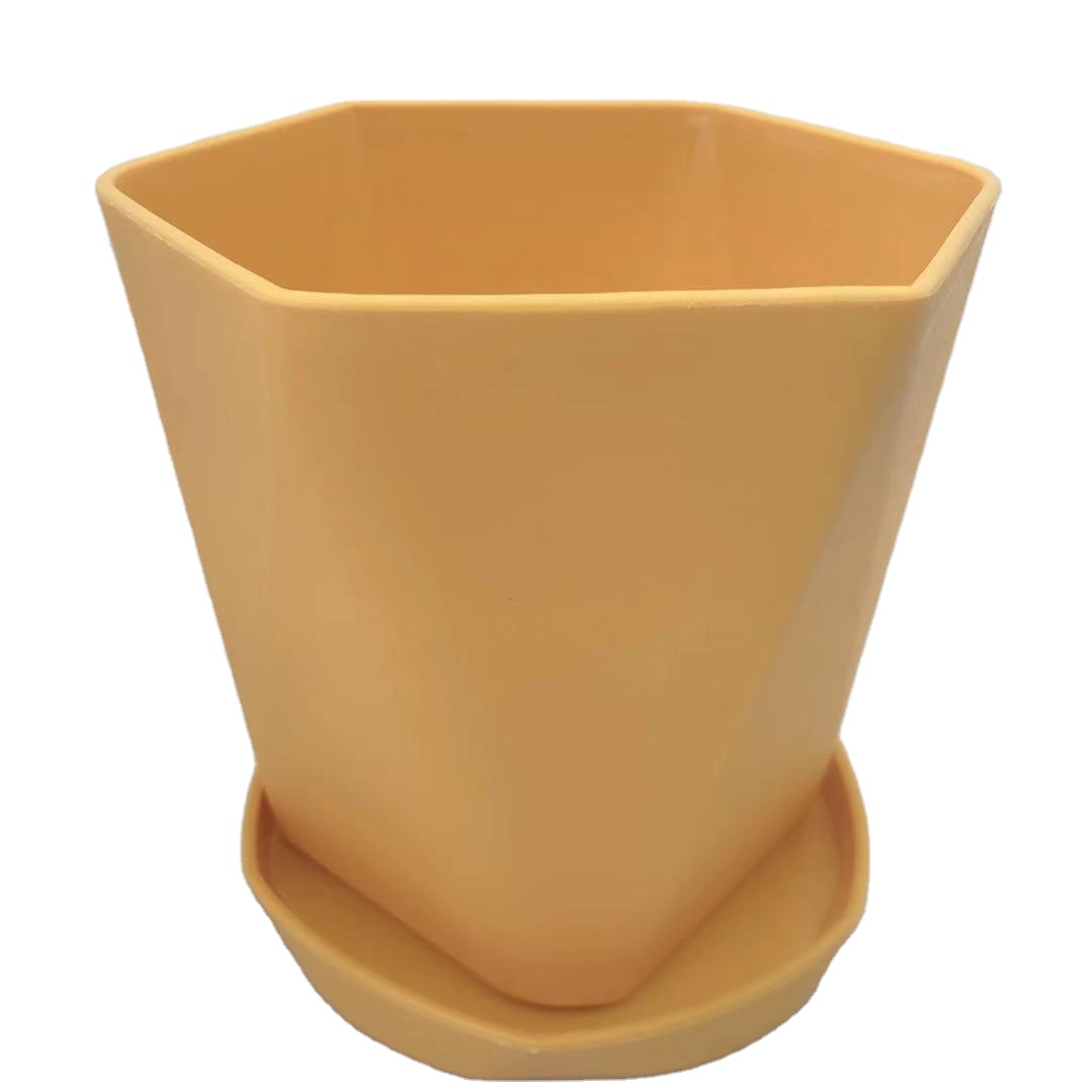 Plant Pot Garden Round Flower Planter Plastic Pots with Saucer Tray Decor