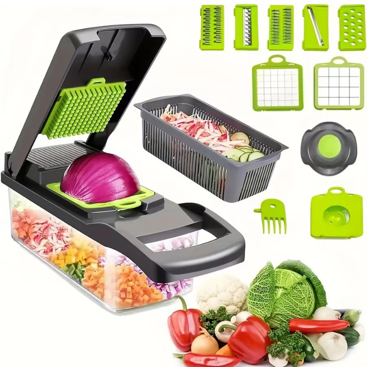 16 in 1 Vegetable Cutter manual mandoline fruit vegetable cutter onion dicer Vegetable Chopper Safe Veggie Chopper