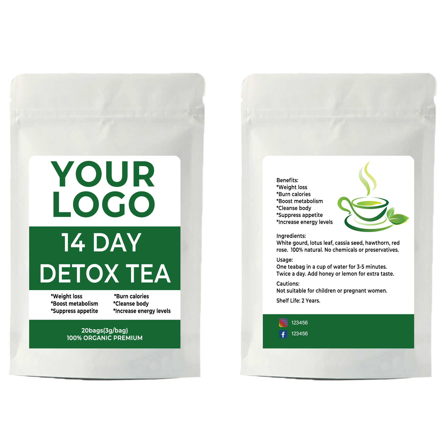 Private label Organic detox slimming tea flat tummy reduce fat burn weight loss tea