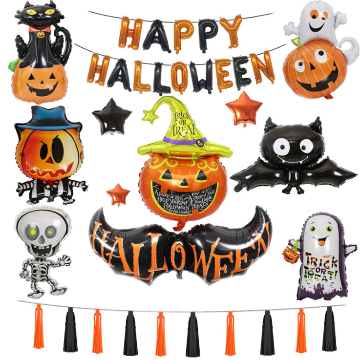2021 halloween-decor bar home decoration happy banner paper garland photo booth props balloon halloween Supplies party supplies