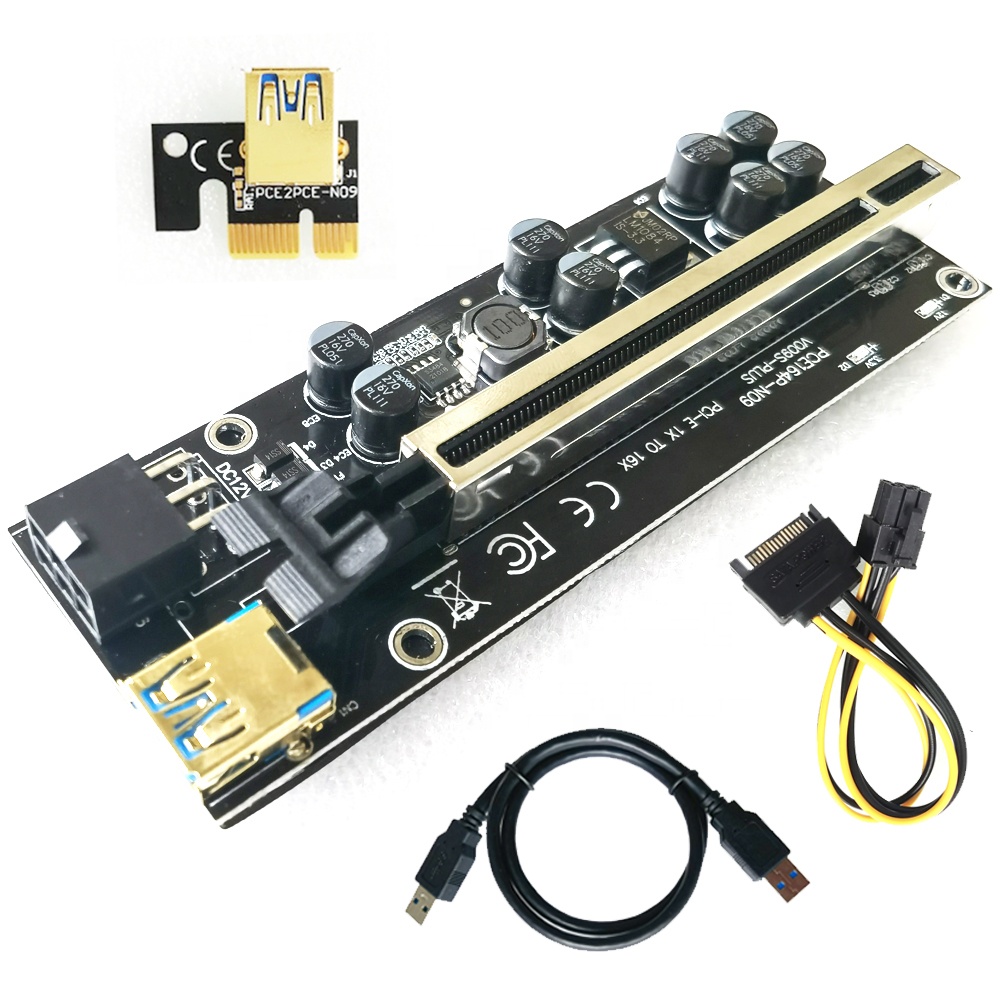 8 конденсаторов PCI-E 1X до 16X карта расширения 2021 VER новый PCI PCIE Riser 009S PLUS