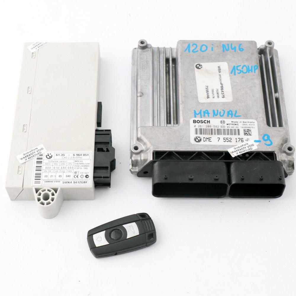 Подходит для BMW 1 3 серии 9 E87 E90 E91 120i 320i N46 ECU KIT DME CAS 2 Key 7552176 хорошо используется