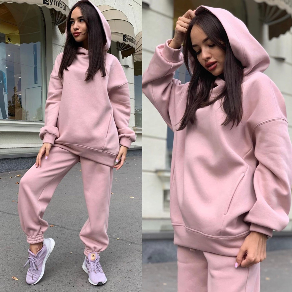 2021 Autumn Winter Women's Suits oversize Hoodie Sweatpants Women Two Piece Sets