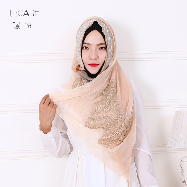 2020new Islamic wholesale dubai style double-deck square malaysian hijab chiffon
