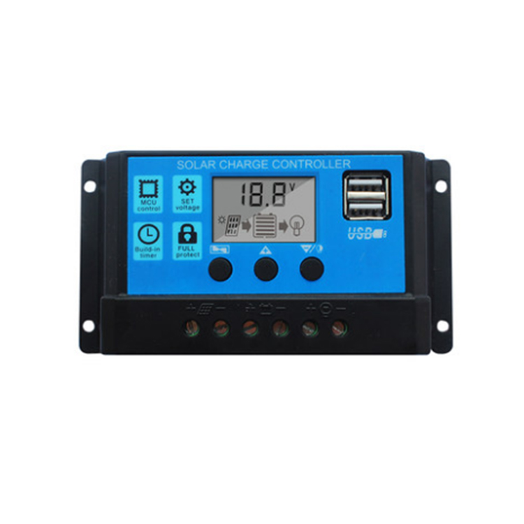 Мини-контроллер солнечной зарядки Donghui 10A 20A 12 в 24 в PWM для солнечной панели pv, ручной Солнечный контроллер
