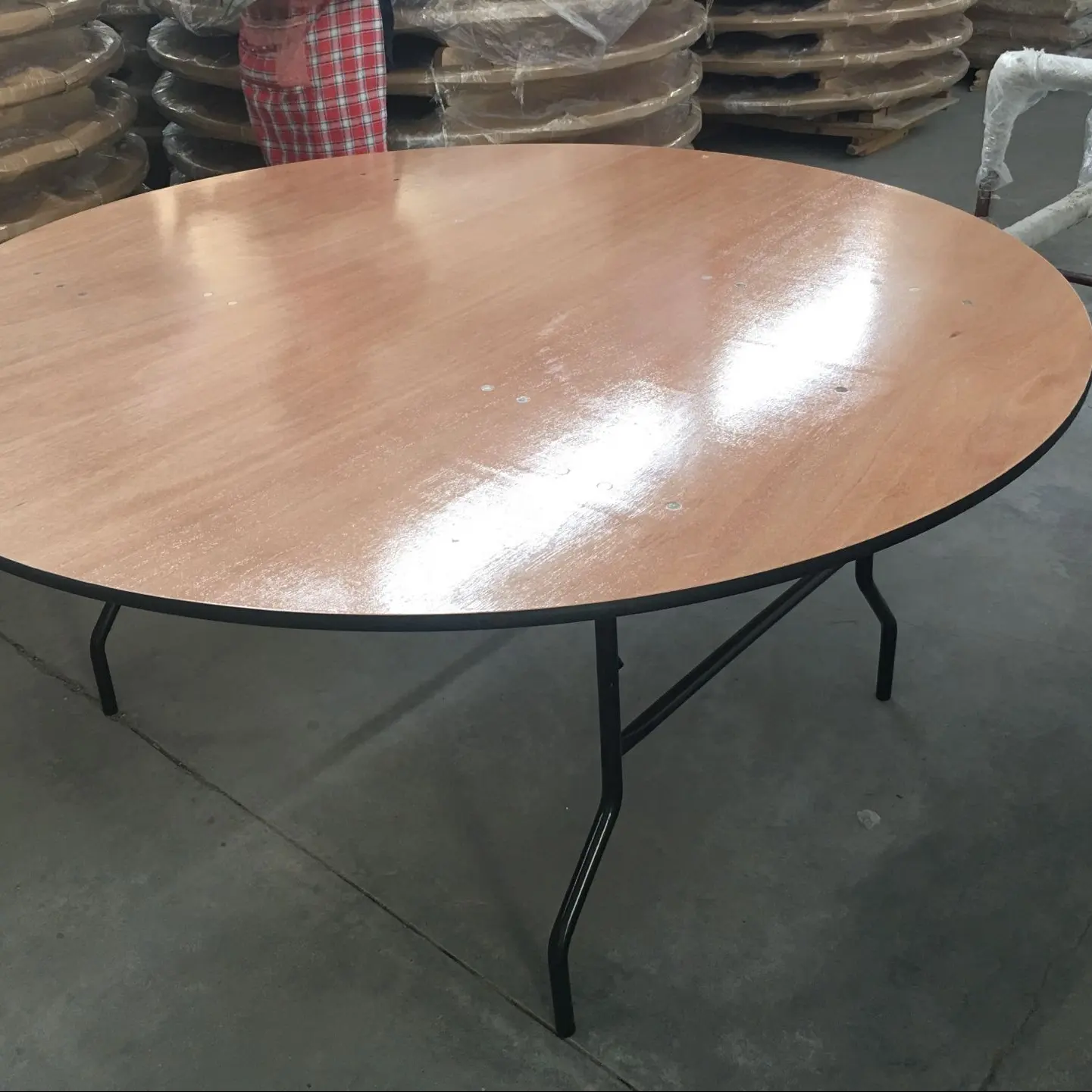 Plywood Banquet Folding Table,   72''(6ft), 60''(5ft) Round Wood Table For Events, Party, Wedding, Rental