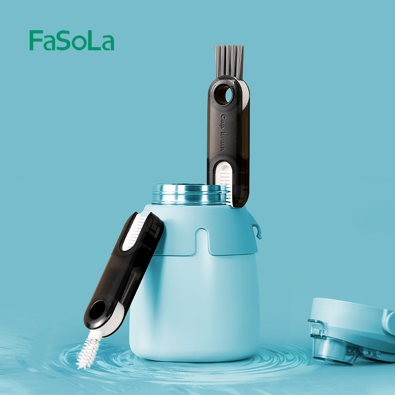 FaSoLa 3 в 1 многофункциональная щетка для чистки обода, щетка для чистки машина по изготовлению крышек щеточка для чистки бутылка для воды очиститель