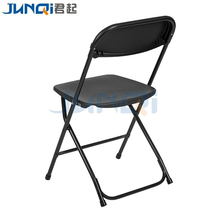 Hot sale metal frame black foldable picnic plastic chairs