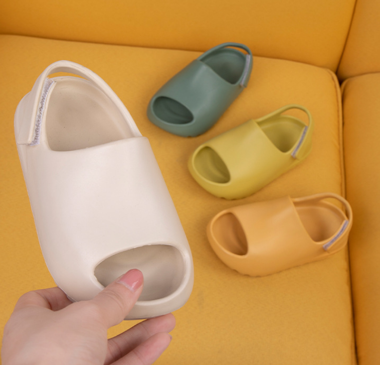 Drop Shipping Custom Colorful Inspired Kids Yeezy Slides Sandals Yezzy Slides With Strap For Boys