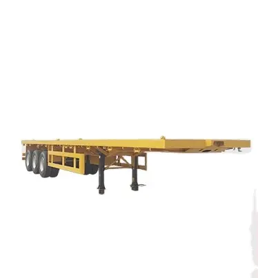 low price high quality tri-axle 3 axle 40ton 40 ft flatbed flat bed container semi trailer used truck trailer price