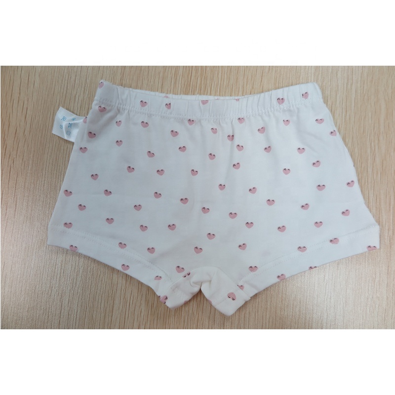 kids cotton white ground girl's boxer underwear