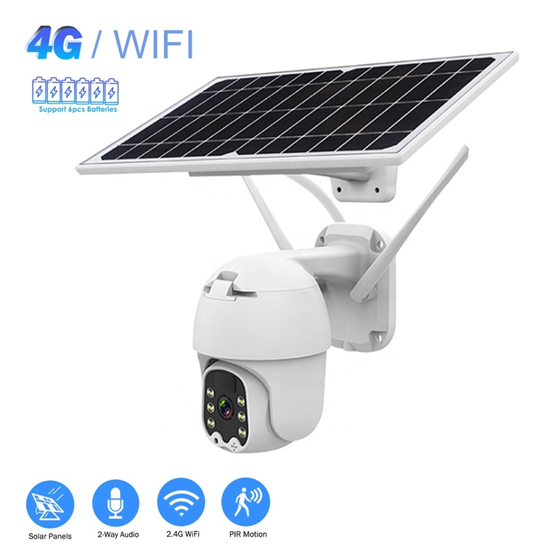 Wi-Fi солнечная батарея PTZ камера HD 1080P Низкая мощность наружная Водонепроницаемая 2-Мегапиксельная цветная камера видеонаблюдения IP камера