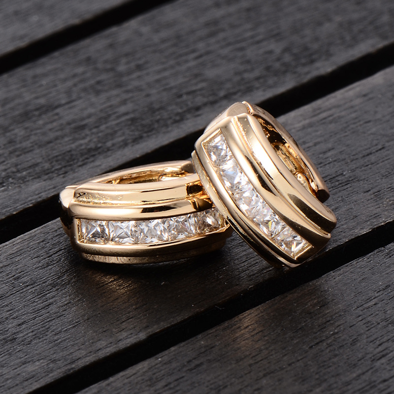 18K Gold Plated Fashion Exquisite Shiny Zircon Hoop Ear Rings Earring Jewelry Earring For Women 2021 New