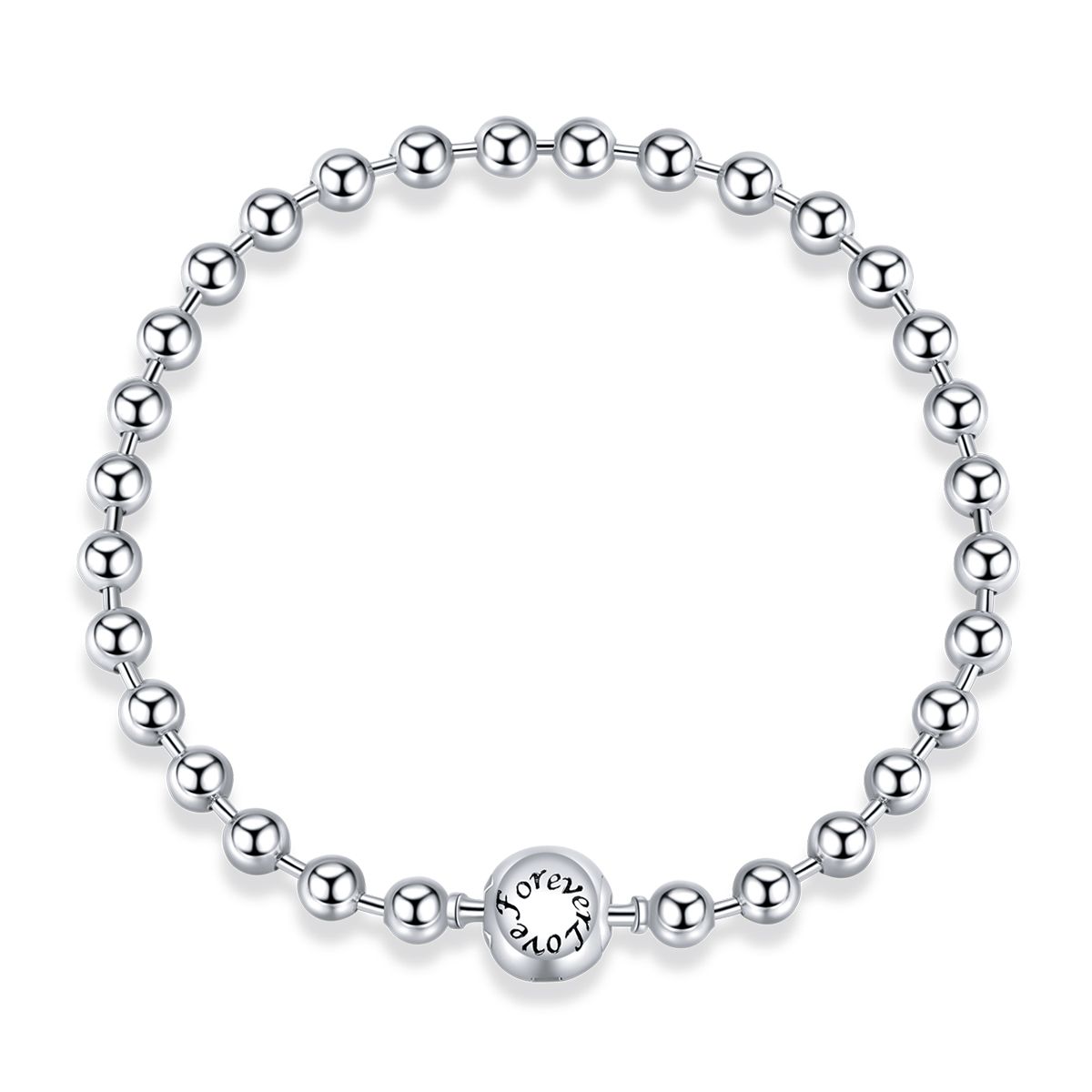 New design round bead chain S925 sterling silver simple popular female letting punk beads bracelet