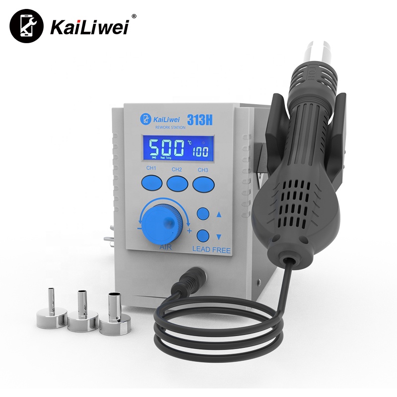 kailiwei 313H Hot Air Gun Helical Wind 700W Rework Desoldering Station Intelligent temperature switch for mobile phone repair