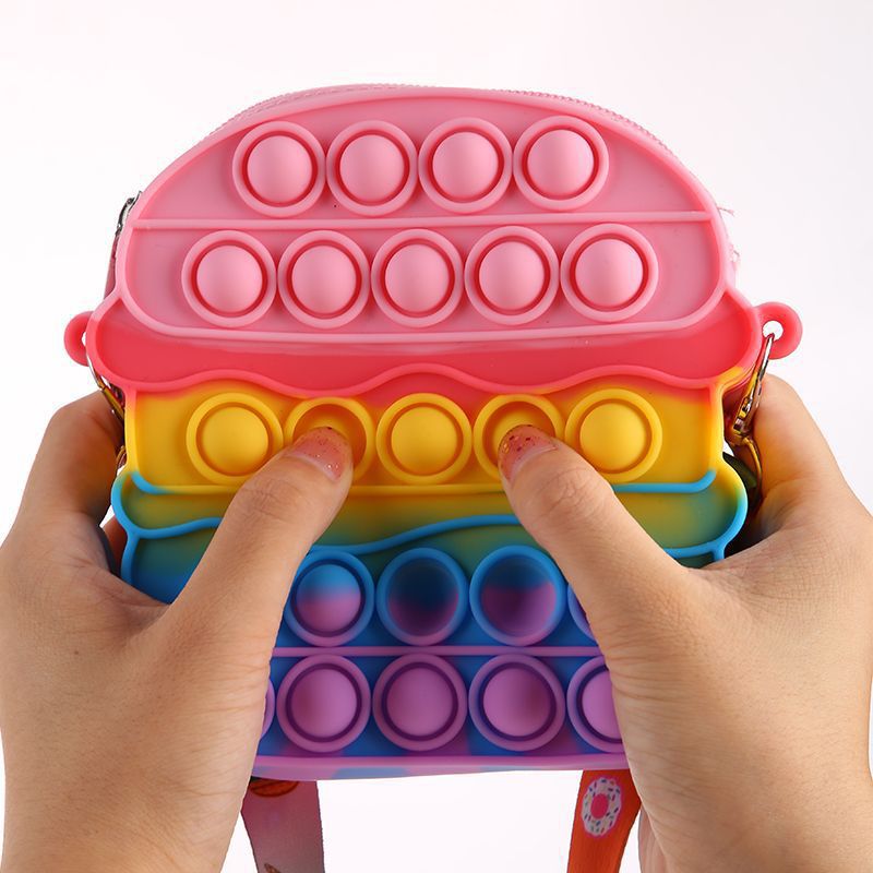 New Zipper Rainbow Hamburger Bubbles Pouches Bag