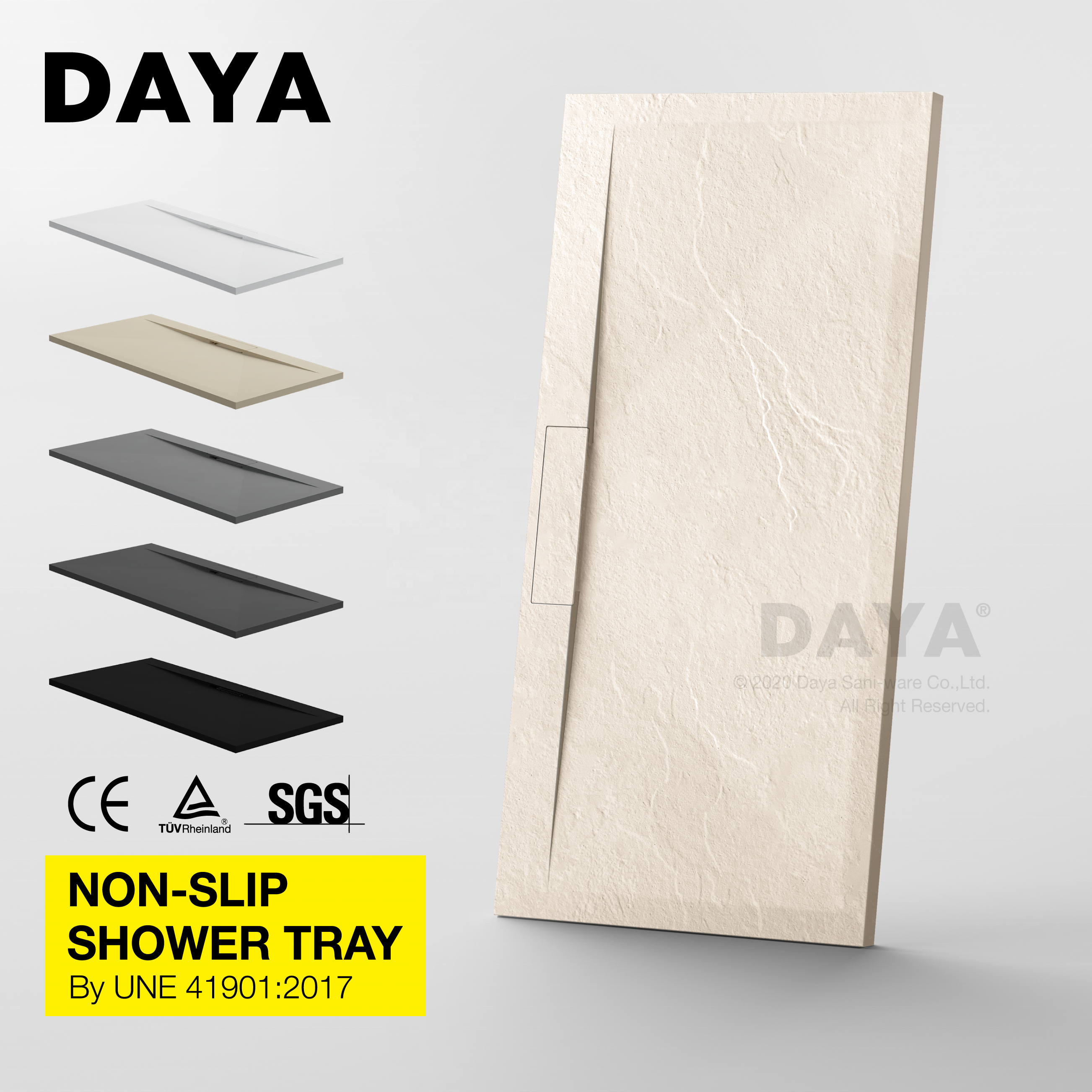 New design stone resin square shower tray