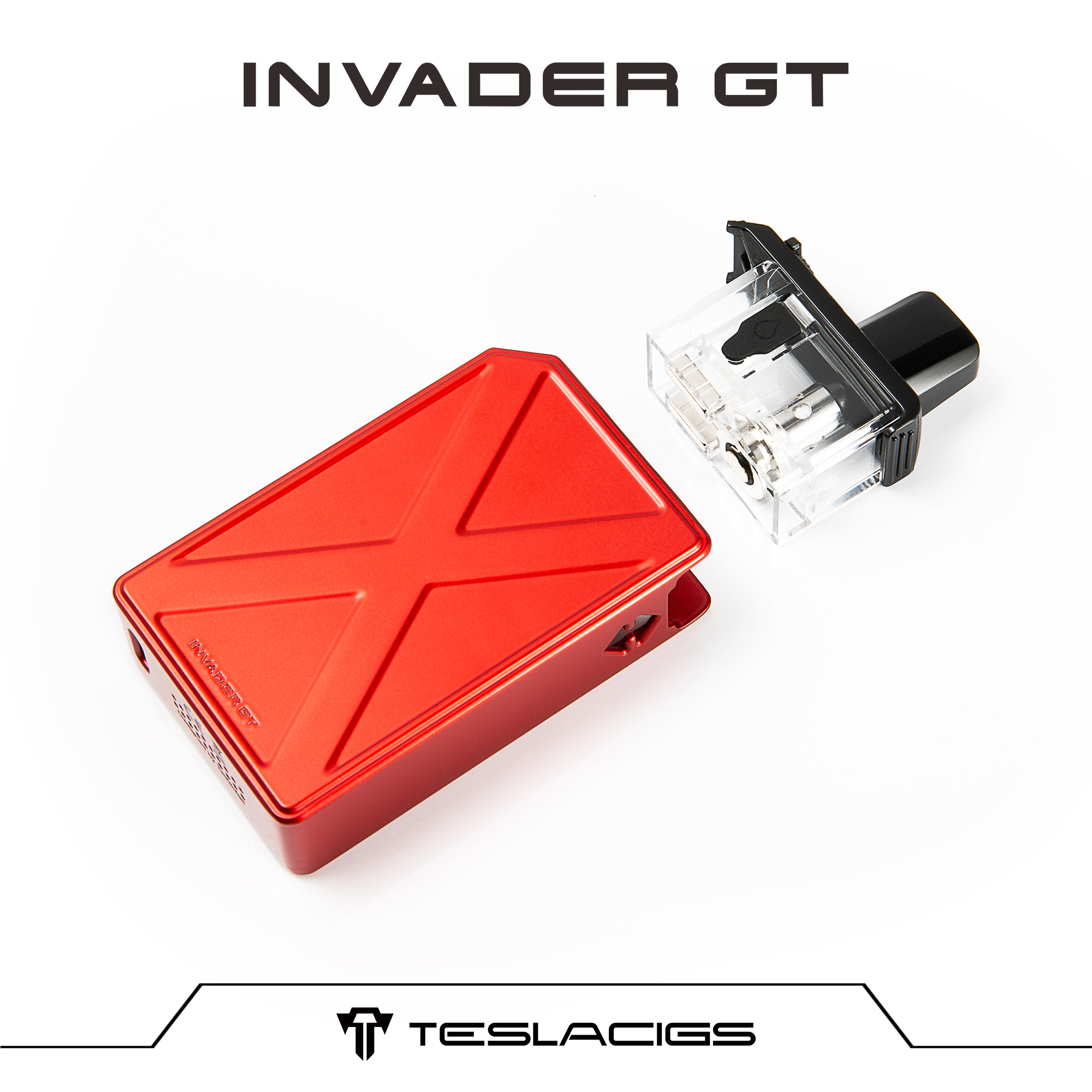 Пустая оптовая продажа Teslacigs Встроенная электронная сигарета 1200 мАч INVADER GT KIT POD MOD vape