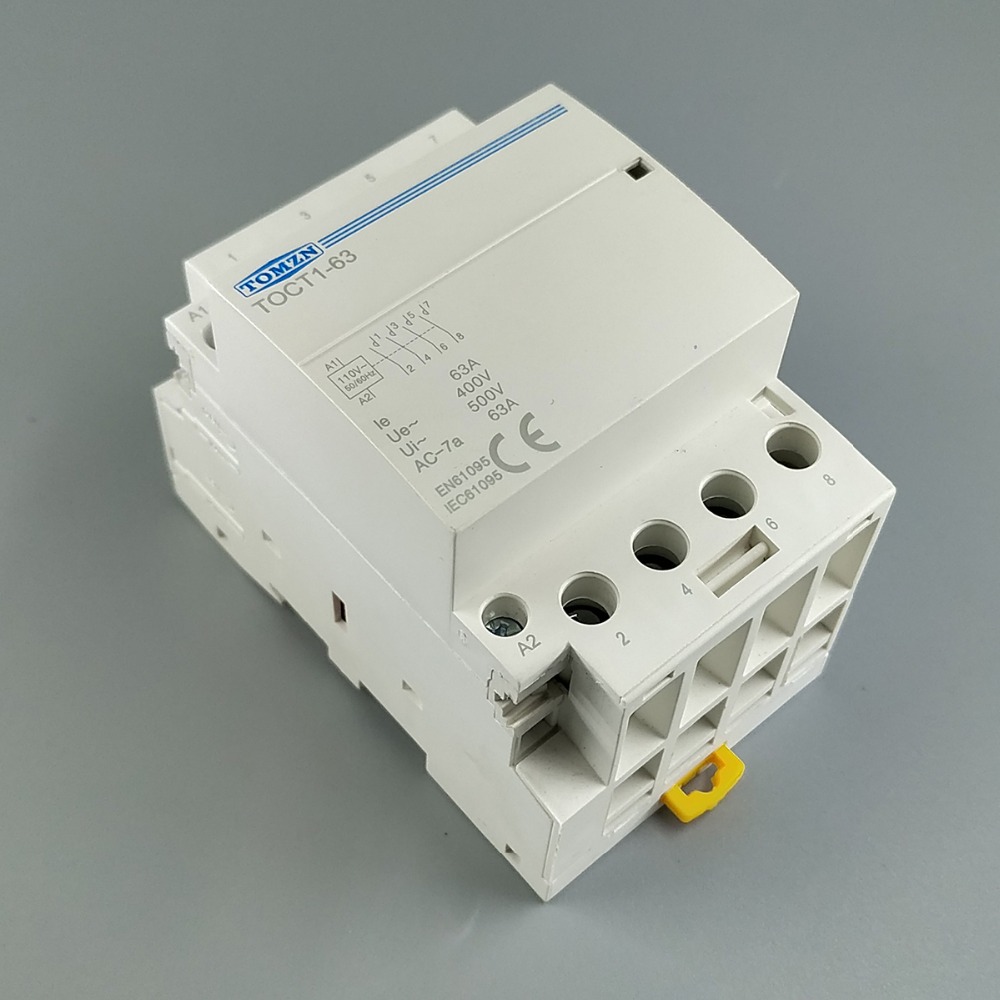 TOCT1 4P 63a 110 В катушка 400 В ~ 50/60 Гц Din rail бытовой модульный контактор переменного тока 4NO или 2NO 2NC замыкатели