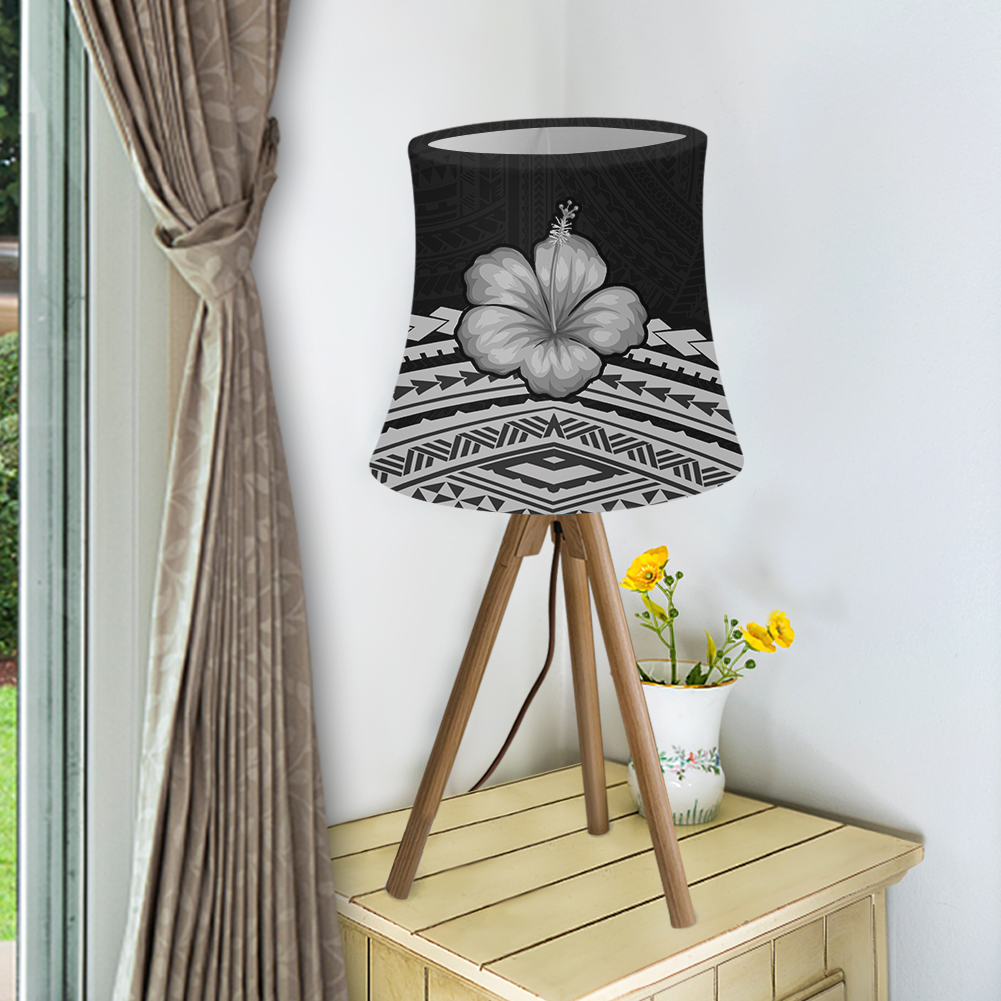 Samoan Style Hawaiian Polynesian Tribal Hibiscus Grey Black 3D Print Lampshade with Wire Frame for Lighting Accessory Wholesale
