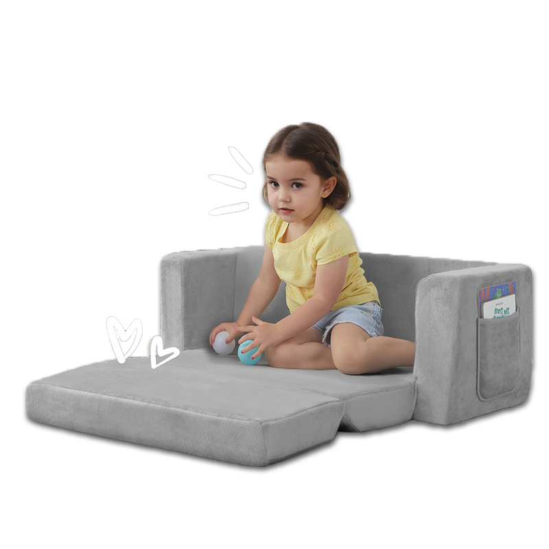 Factory Direct 2-In-1 Foldable Kids Soft Play Couch Children'S High Quality Foam Couch Seat Baby Soft Kids Soft Play Couch