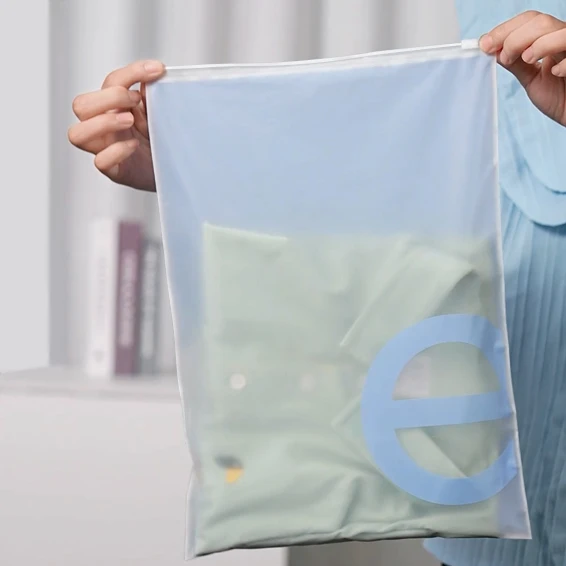 Matte slider ziplock bags custom biodegradable packing bag zipper frosted plastic zip lock bag clothes for packaging