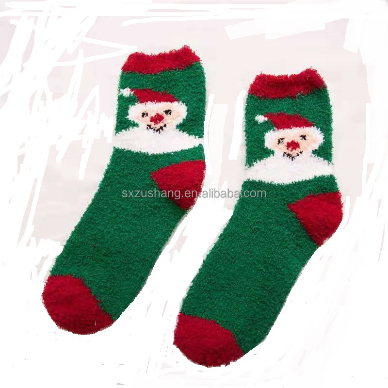 Women Christmas Animal design Fluffy Winter socks with box