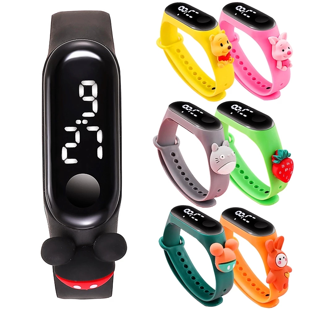 Hot sell Kids Cartoon Watch Fashion LED Digital Watch Outdoor 30M Waterproof Silicone Bands Wristwatch for Child Teens Students