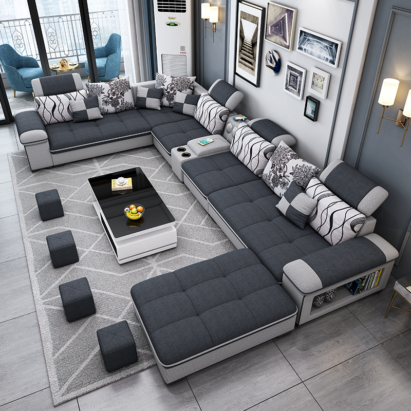 Диван в гостинную livingroomsofa гостиная технологии ткань диван 7 seaterfabric диван L1902