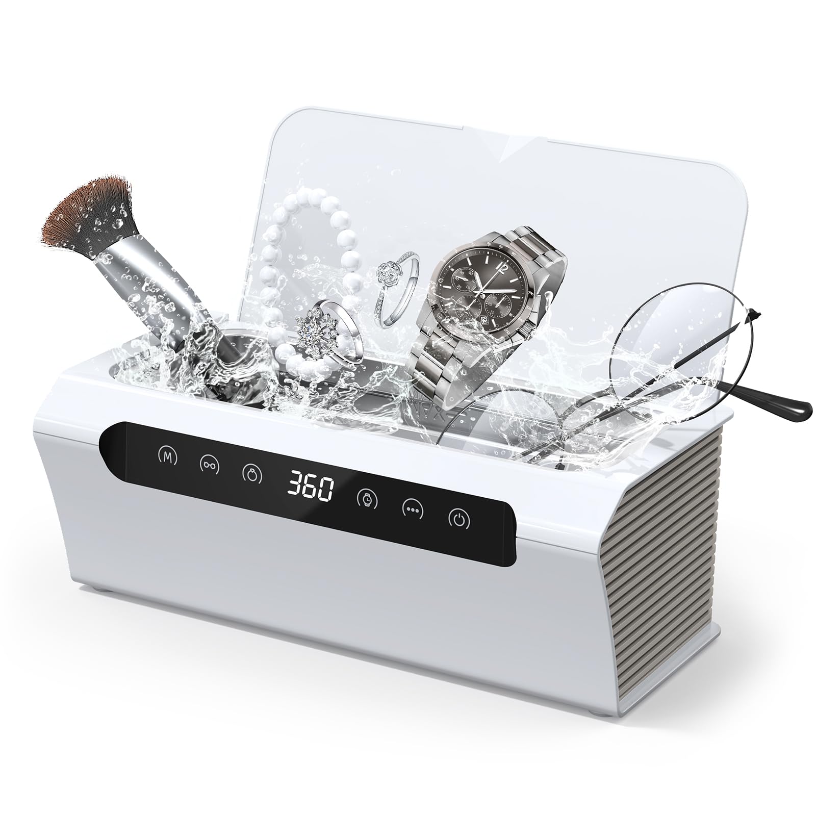 45Khz Digital Timer Home Ultrasonic Cleaner with 16.9Oz Tank for Jewelry & Glasses for Household Ultrasonic Cleaning