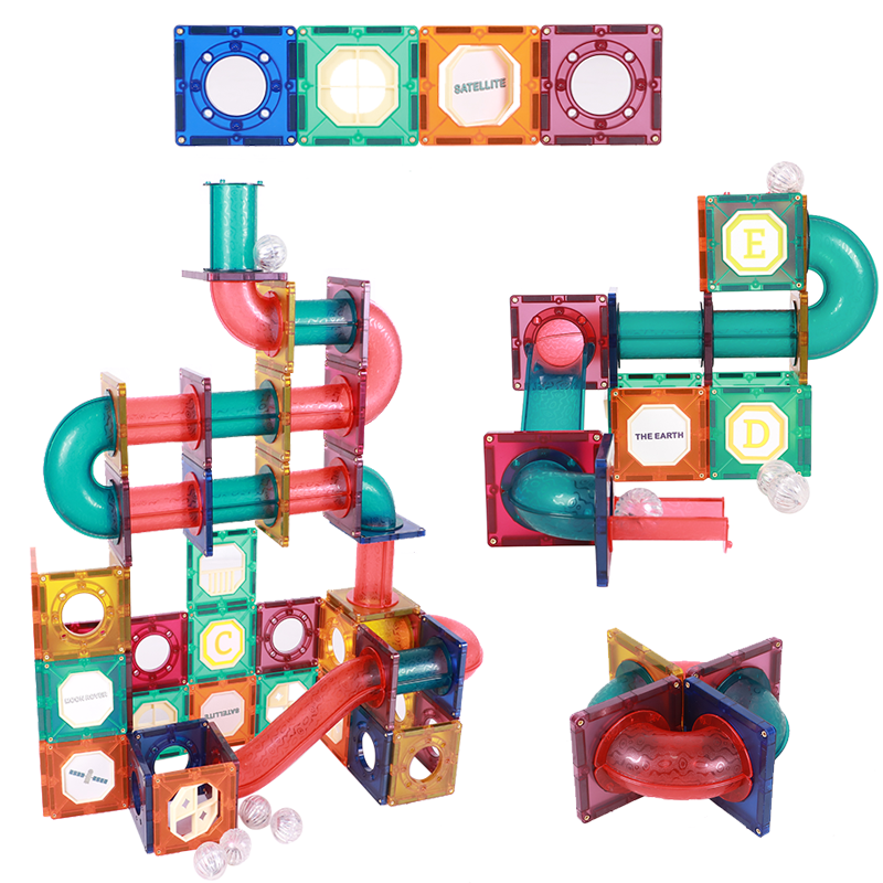 2021 China kid toys Diy craft kits magnetic pipeline tiles set magnetic marble runs sets toys for child stem kit toy magnets