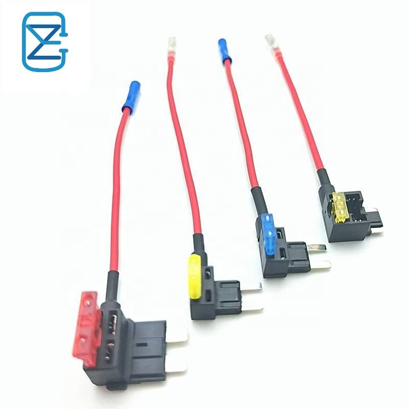 Оптовая продажа с фабрики 16AWG 150 мм мини-предохранитель с лезвием с 32 в 20 А мини-держатель автомобильного предохранителя