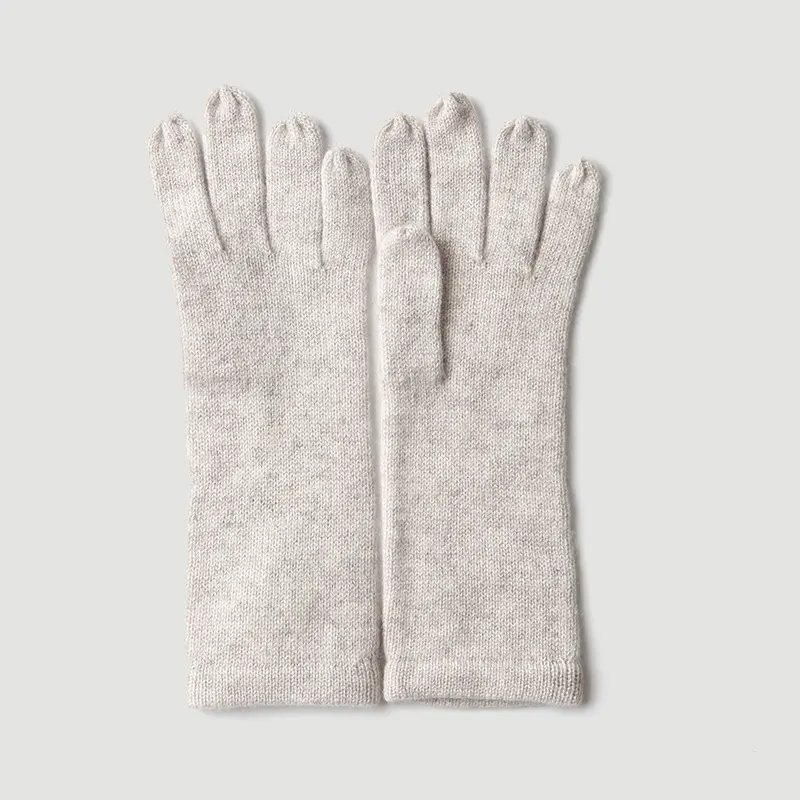 Classic women men unisex 100% cashmere knit gloves solid color custom warm soft gloves