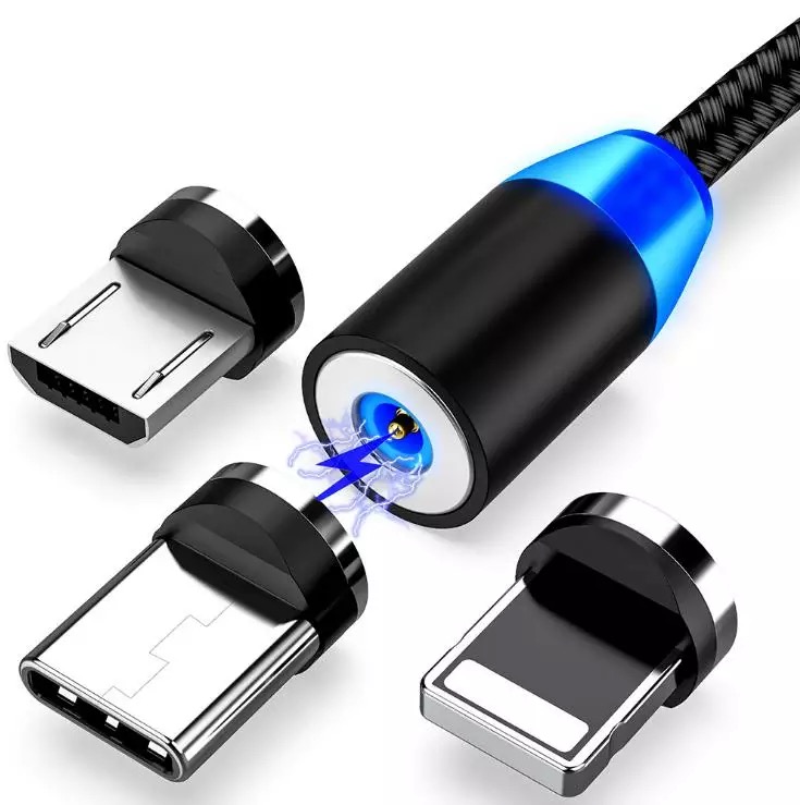 Светодиодный магнитный USB-кабель для Android и IOS, магнитное зарядное устройство для быстрой зарядки и передачи данных, кабель Micro USB для мобильного телефона, USB-шнур