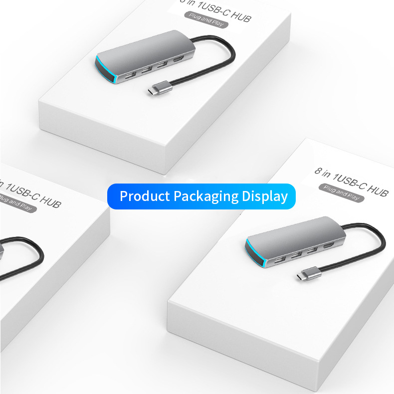 Oem USB C адаптер 4K видео выход USB 3,0*2 Поддержка TF/SD карты, USB3.0 Gigabit Ethernet ,PD зарядное устройство usbc концентратор для Macbook Pro/Air