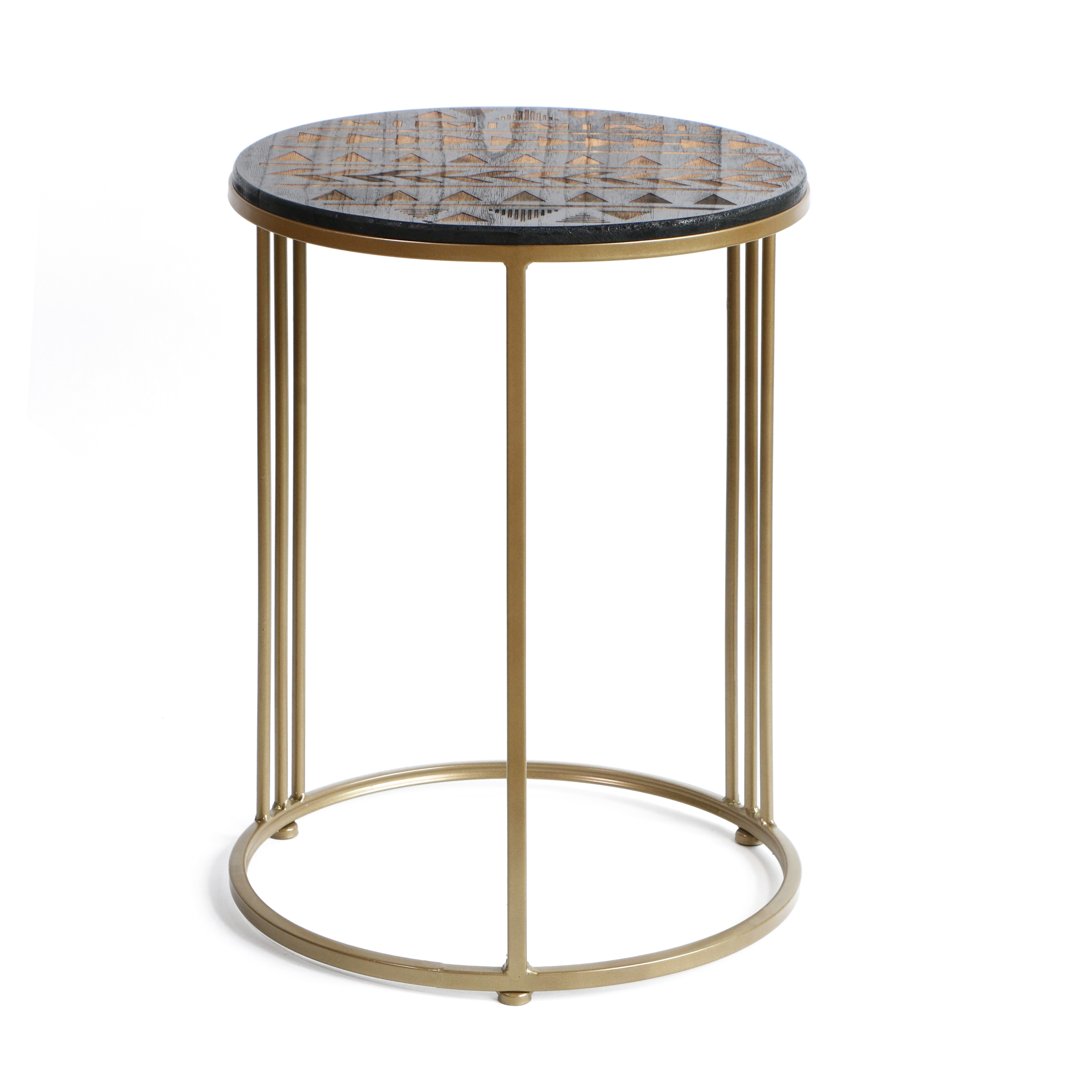 K B Home wholesale modern round coffee table gold iron art metal legs tea side table