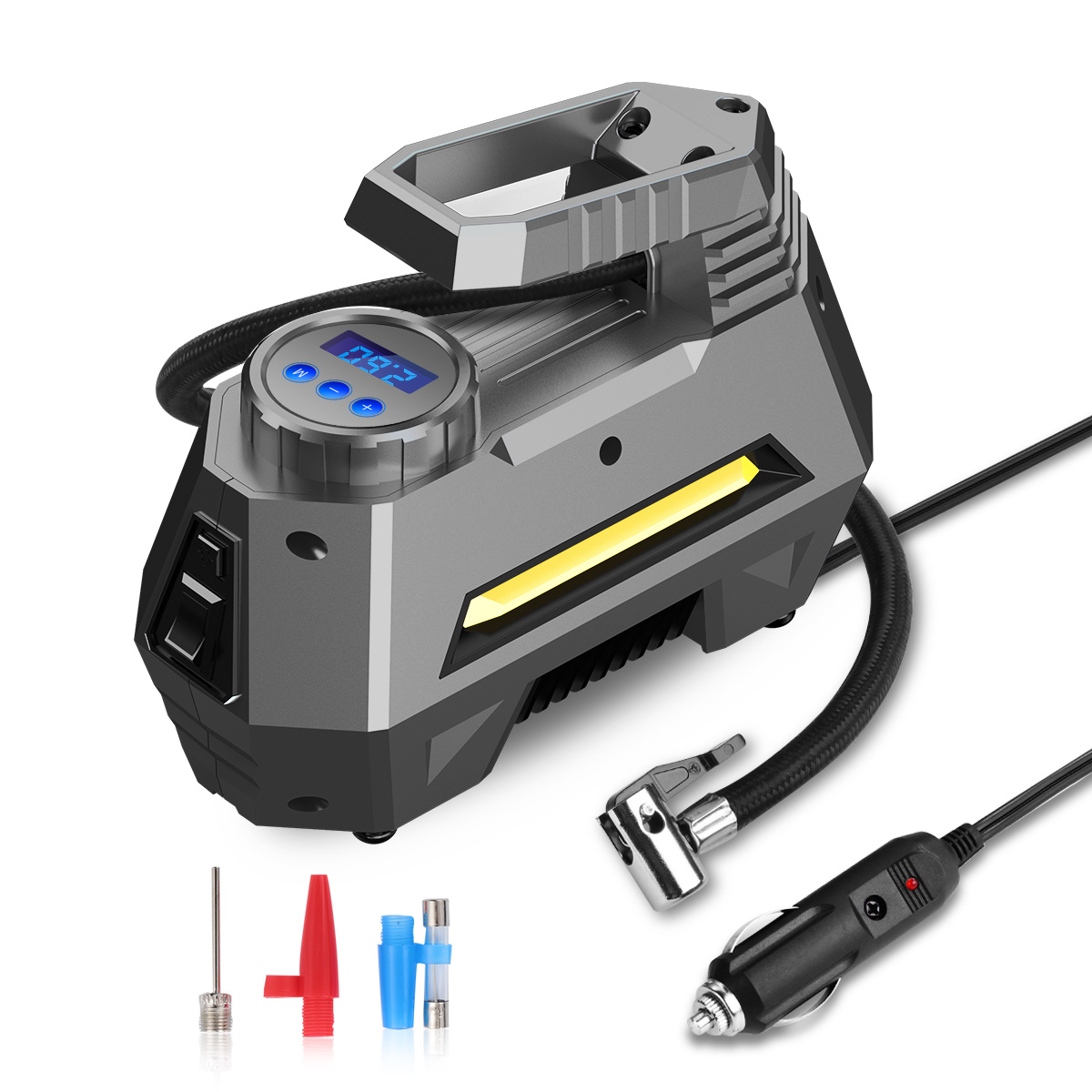JOYROOM 12V Цифровой Автомобильный Электрический портативный мини воздушный компрессор насос Накачка шин с манометром