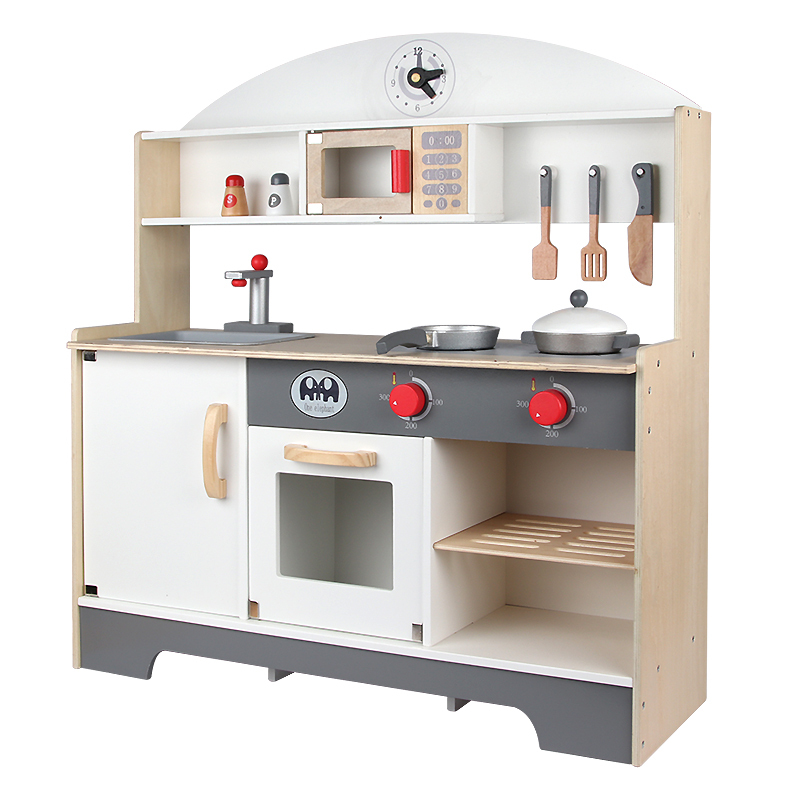 Custom Pretend Play kitchen wood accessories Toy Wooden Kids Big Kitchen Set Toy Child Kitchen Toys