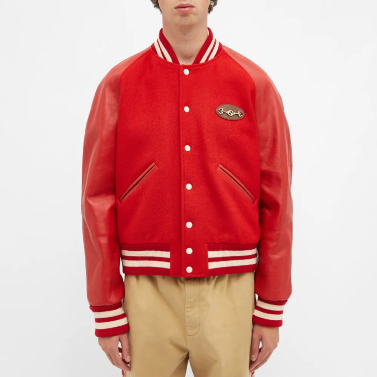 wholesale factory price Custom logo high quality patchwork wool leather baseball bomber jacket for men