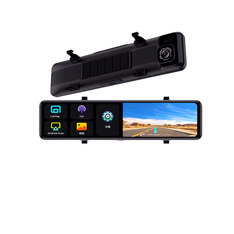 12 дюймов 4K с двумя объективами зеркала Dash Cam черный ящик автомобиля камеры заднего вида видеорегистратор Зеркало видеорегистратор с Carpaly, Wi-Fi, GPS и приложение проекции